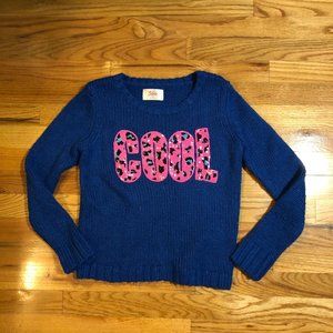 GIRLS JUSTICE METALLIC BLUE PINK COOL SWEATER 12 *